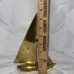 Vintage Brass Sailboat Modernist Design Mid Century Modern 71/2″ Tall