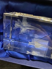 Personalized 3D Crystal Super Hornet Jet Plane New In Cushioned Box