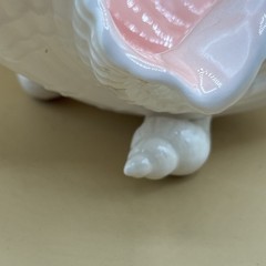 ￼Vintage 1980’s Fitz and Floyd Footed Seashell Dish, “Coquille” H-5” W-8” D-7”