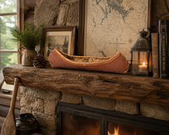 Vintage Handmade Birch Bark Canoe Model 14.5″ Rustic Folk Art Cabin Decor