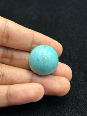 Ancient Near Eastern Sassanid Sasanian Turquoise Intaglio Seal Stamp Dome Bead