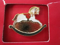 Classic Hallmark Pin 1″ Rocking Horse Christmas Vintage