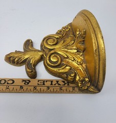 Pair Neoclassical Gold Gilt Wall Shelf Shelves Brackets Possible 1940s Italy Vgt