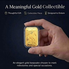 24K Yellow Gold Spirit of Freedom Emboss Sheet 31×45.5mm 10mg