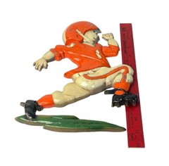 Vintage 1976 HOMCO Cast Metal Orange Team Football Player Hanging Wall Plaque US