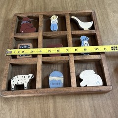 Vtg Wood Shadow Box Curio Goose Bunny Sheep Farmhouse Country Granny Core 11”