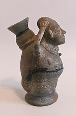 Pre-Columbian Peruvian Chimu Mother and Child Effigy Jar