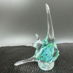 Vintage Czech Republic Hand Made Art Glass Figurine Fish Figure Hand Blown Glass
