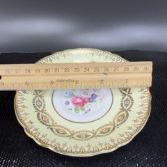 Antique Paragon Cabbage Rose Tea Cup and Saucer Set Heavy Gold Pattern England