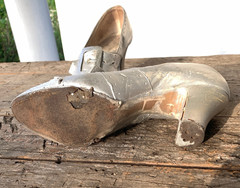 Vintage costume shoes 1900-1920’s high heel buckle shoes silver Edwardian