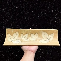 Cracker Tray Platter by Country Originals Oak Leaf Design Pottery Colombia 14”L