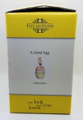 Fitz & Floyd “A Good Egg” Bobblehead/Nodder Easter Bunny Lidded Box -Plaid~New