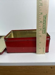 Rare Vintage Tindeco DeMets English Toffee, Bright Red Art Deco Butterfly Tin