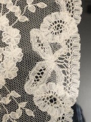 Antique Delicate Handmade White Lace In A Gold Frame Ready to Hang 15” X 12”