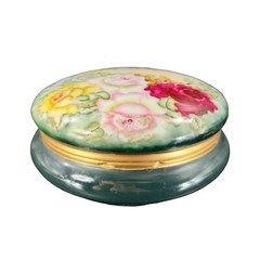 Vintage Limoges Porcelain Large Round Jar Box Hand Painted Container France Vtg