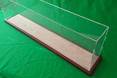 30.5″L x 10.8″W x 5.6″H display case with 3/16″ thick acrylic brown wood frame