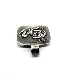 Ancient Roman Erotic Silver Pendant Classical Reclining Scene Relief Artifact