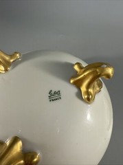Antique GDA France Hand Painted Floral Hairpin Receiver Porcelain Dish Limoges