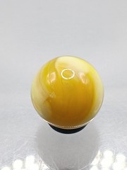.62″ Akro Yellow, White, Egg Yoke Wonky Corkscrew Marble- #CE147