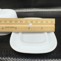 White Stoneware Ceramic Caviar Dish Container Butter Dish 4inch Restaurant Ware