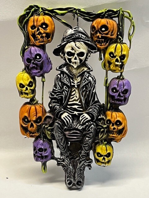 Neil Eyre Designs Halloween Skeleton Skull Haunted Pumpkins Pumpkin Magnet