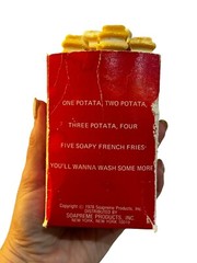 Vtg 1978 French Fry Soaps & Box Displayed In Ceramic Hamburger Holder Unique