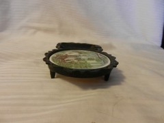 Vintage A Home In the Wilderness Coaster & Black Metal Ashtray Enesco Japan