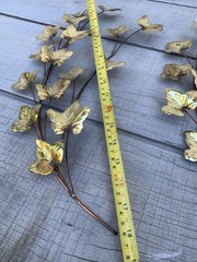 Vintage MCM Brass & Copper Tone Ivy Leaf Wall Art Set of 5 Metal Botanical Decor