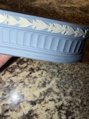 Vintage Wedgwood Jasperware Pen Tray Blue Julius Ceasar