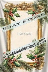 Gold Frame Holly tapestry traditional Christmas border decor 59X82 in