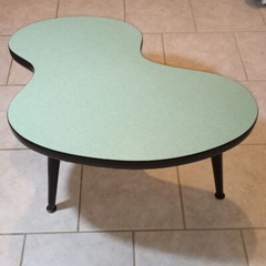 Biomorphic Modernist Art Deco Table – Amoeba Liquid Puddle Irregular Shaped