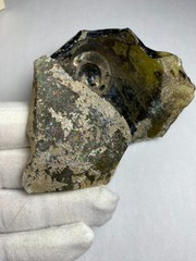 Certified Artifact Roman Glass Vessel Base Fragment with Pontil Scar 200AD
