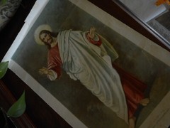 Antique Print Jesus My Peace I give to You Religious 14″x 22″ unframed