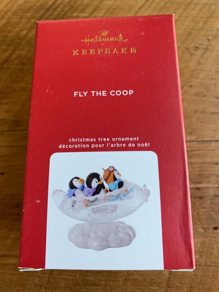 Hallmark Keepsake Ornament 2020 Fly the Coop Penguins Jet Airplane Plane Flying