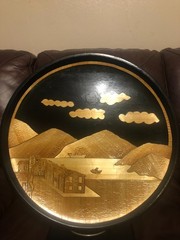 Large 16″ El Zoque Colombian Straw Marquetry Charger – Tamo Folk Art – Bogota