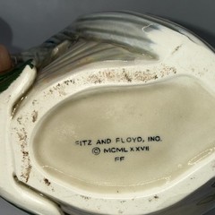 Fitz And Floyd Art Nouveau Tea Pot Iridescent Glaze