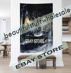 Gothic Chandelier Table Scene Wall Hanging Tapestry witchcraft decor 39X59 in