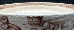 Antique 1878 Aesthetic Transferware Footed Bowl Ridgway Sparks & Ridgway Yeddo