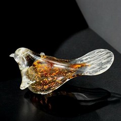 Hand Blown Art Glass Bird Figurine Paperweight Glass Artist Signed JC Vintage