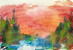 Watercolor ACEO Original Painting by Mary King – Enchanted Forest