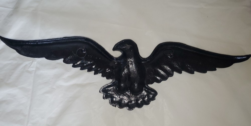 Vintage 19″ Cast Metal Aluminum Eagle Patriotic Wall Hanging