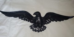 Vintage 19″ Cast Metal Aluminum Eagle Patriotic Wall Hanging