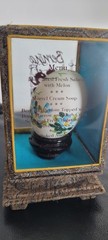 Collectible 1991 Bernina Hand Painted Egg w Menu Rare Sewing Memorabilia