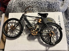 Vintage Harley-Davidson Metal Bicycle Motorcycle Model Handmade Decor 10″ x 7″