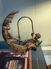 Roger’s Silver Plate Co Danbury Ct Cherub Man In The Moon Picture Stand Broken