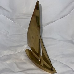 Vintage Brass Sailboat Modernist Design Mid Century Modern 71/2″ Tall