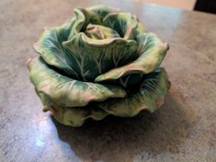 Vintage Detailed Ceramic Life-Like Cabbage 7.5″ X 4.25″ Unknown Maker