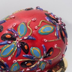 SIGNED Nannette Fenn “Eggs”traordinaire Designs Floral Faberge Inspired Egg USA