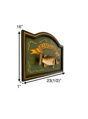 Sign Old Bass Lodge Plaque 3D Fish Wall Mount Cabin Garage Man Cave Decor