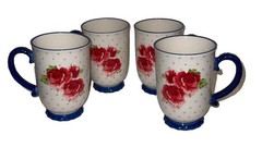 4 Large Pioneer Woman Ceramic Mugs ￼roses Fun
